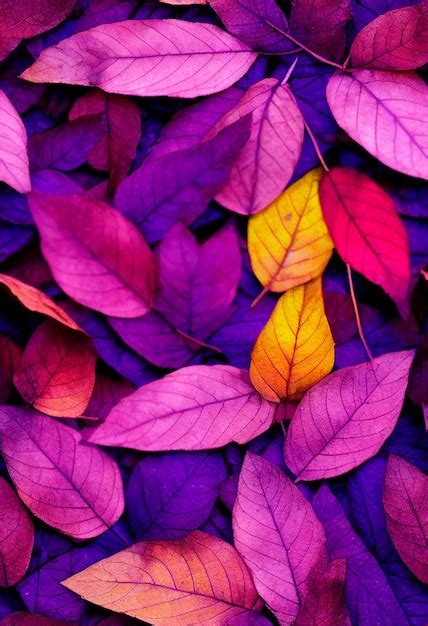 Premium Photo Vibrant Purple Autumn Leaves 3d Illustrated