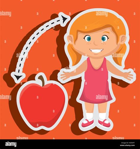 Girl Cartoon Fruit Apple Red Hi Res Stock Photography And Images Alamy