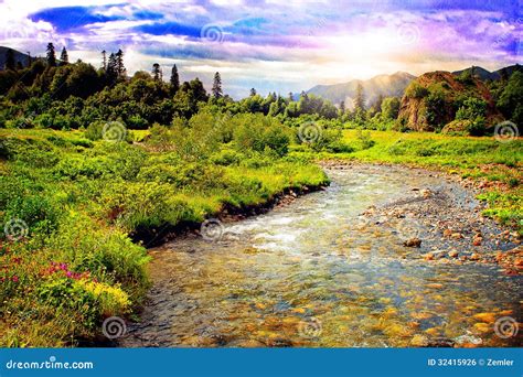 Beautiful Mountain River Landscape Royalty Free Stock Image Image