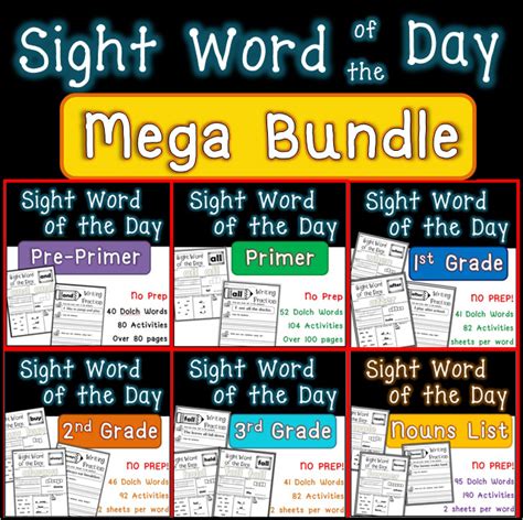 Sight Word Of The Day Growing Bundle 630 Activities Made By Teachers