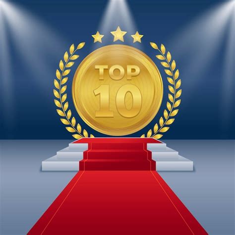 Free Vector Golden Top Ten Best Podium Award