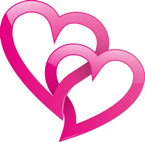 Pink Double Heart Png Clip Art Image Transparent Png Full Size