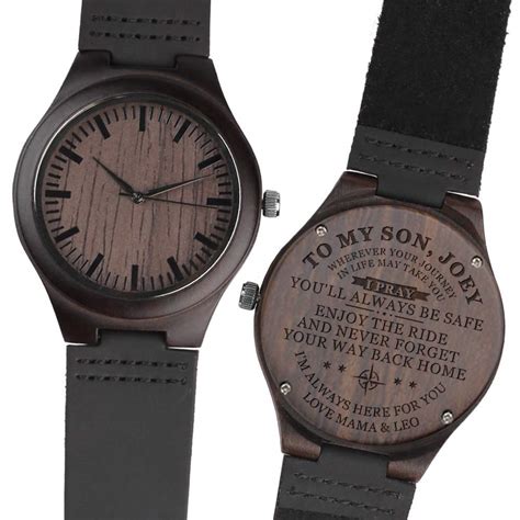 Some moms run marathons, others run companies, and still others run around town, ferrying offspring from their violin lessons to tae kwon do classes to softball. Engraved Son Watches for Men Personalized Son Gifts for ...
