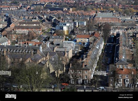 Aerial View Of Old And New Houses In York In North Yorkshire England Uk
