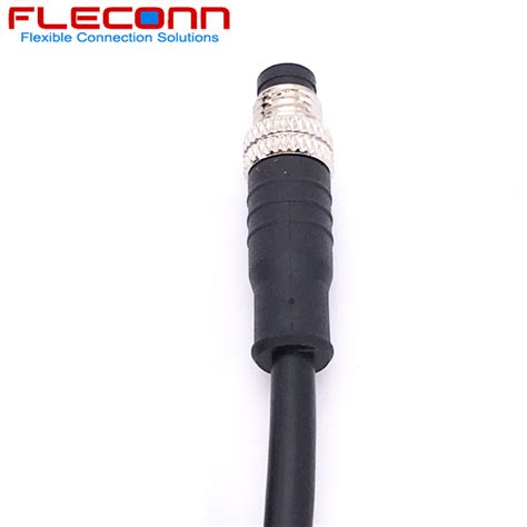 M8 3 4 5 Pin Male Over Molded Cable Cordset With Ip67 Waterproof Connector