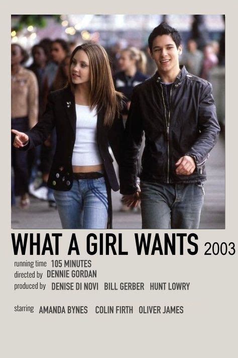 an advertisement for the movie what a girl wants featuring two people walking down a street
