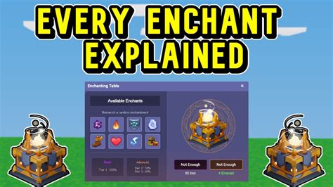 Every Bedwars Enchant Explained Roblox Bedwars Youtube