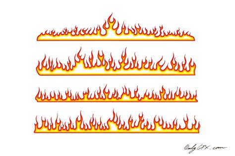 Cartoon Fire Border Line Vector Eps Svg Png Transparent