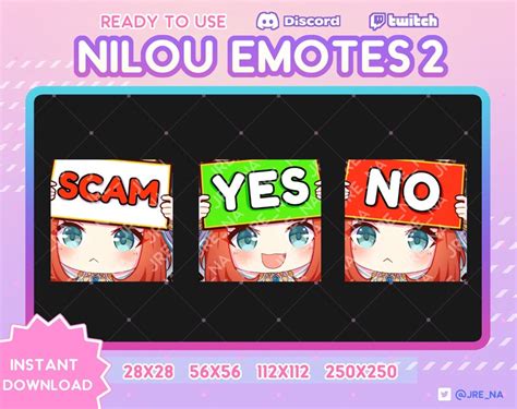 Nilou Genshin Impact Scam Yes No Emotes For Twitch Discord Etsy