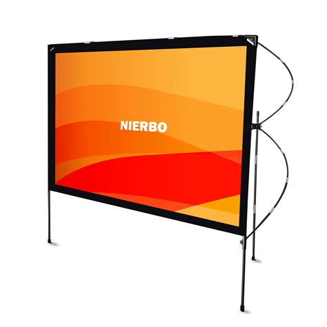 Portable Outdoor Folding Movie Screen 80 Inch 16:9 with Stand Display with Stand, Full Playable 