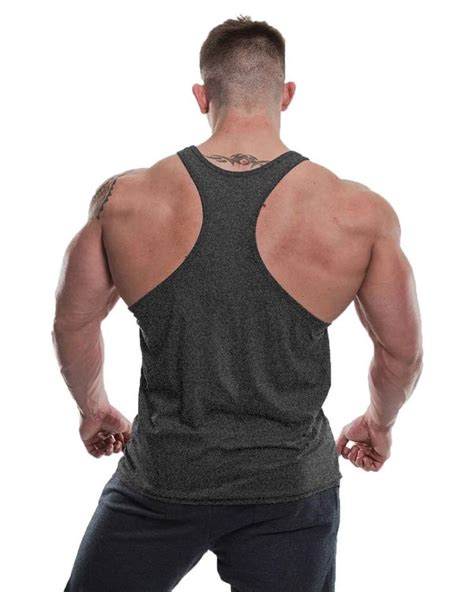 The Blazze Men S Dark Grey Cotton Tank Tops Muscle Gym Bodybuilding
