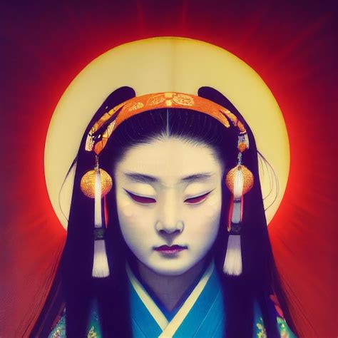 Premium Photo Geisha Woman Portrait Japanese Girl 3d Rendering