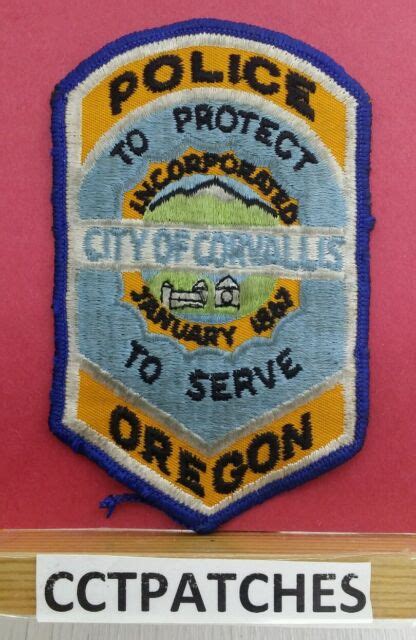 Corvallis Oregon Police Shoulder Patch Or Ebay