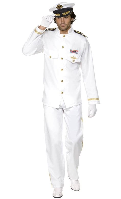 White Flight Captain Costume Suit Air Force Pilot Mens Costume