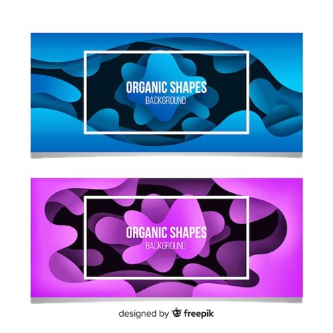 Free Vector Abstract Organic Shape Banners
