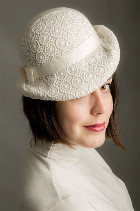 ivory lace and wool felt bowler hat vintage by madamebsboutique special occasion hats ascot hats