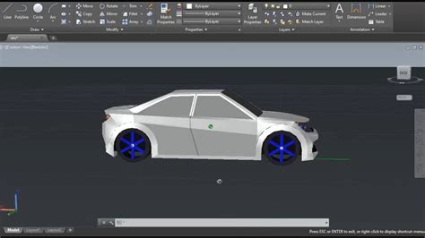 3d Car Autocad Not A Tutorial Just Show It Made Youtube