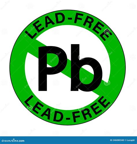 Lead Free Sign With Circular Text And The Symbol Of The Chemical