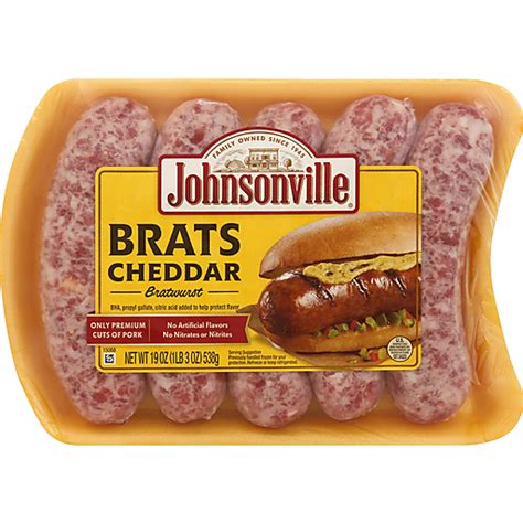 Johnsonville Bratwurst Brats Cheddar 19 Oz Brat Reasors