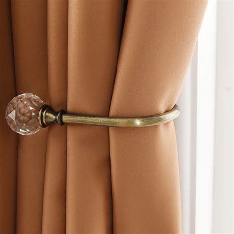 1 Pair Modern Luxury Curtain Crystal Metal Holder Hooks Accessories
