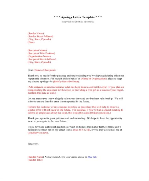Free Sample Formal Apology Letter Templates In Pdf Ms Word