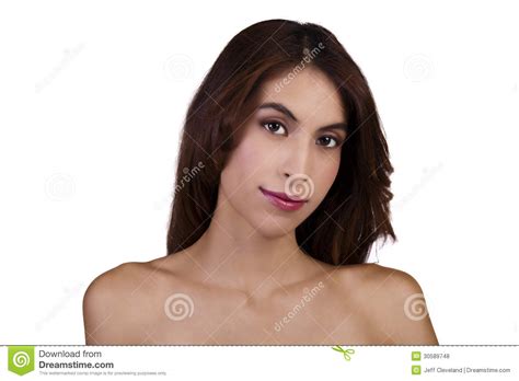 Mujer Hisp Nica Atractiva Del Retrato Desnudo Flaco Del Hombro Foto De Archivo Imagen De