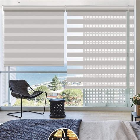 Roller Blind Zebra Window Privacy Opaque Blind Striped Sun Shade Cord