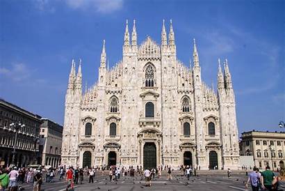 Duomo Katedra Wachlarz Mediolan Budowano Dachu Europie