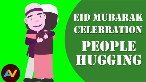 Eid Mubarak Celebration People Hugging Animation Video Free