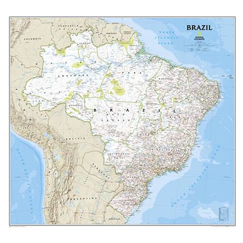 National Geographic™ Brazil Political Map 197924 Compasses At