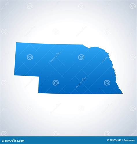 Mapa Do Nebraska Ilustração Do Vetor Ilustração De Norte 205764546