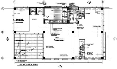 Office Building Typical Floor Plan Autocad Drawing Download Dwg File