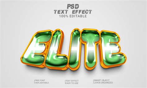 Elite 3d Text Effect Editable Psd File Graphic By Imamul0 · Creative