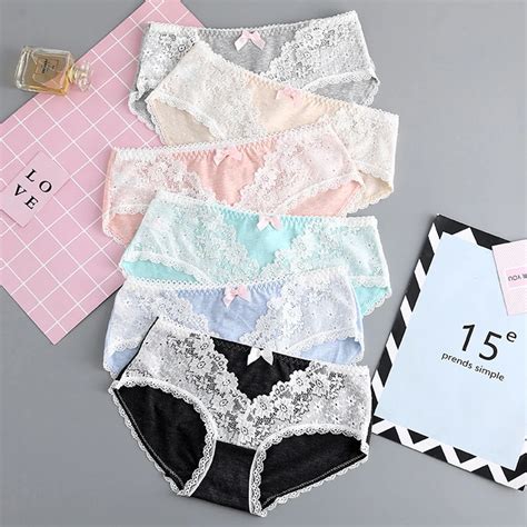 Spandcity Japan Style Lace Cute Underwear Women Cotton Seamless Briefs Bow Soft Girls Panties Sex