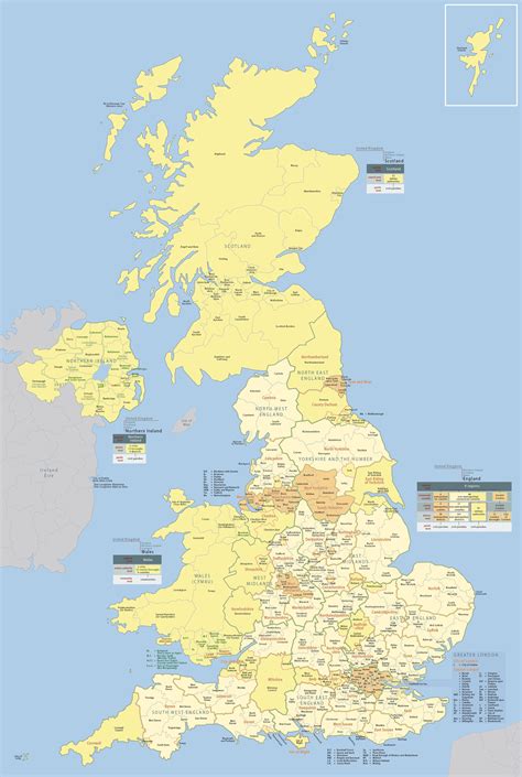 Large Detailed Administrative And Political Map Of Great Britain And