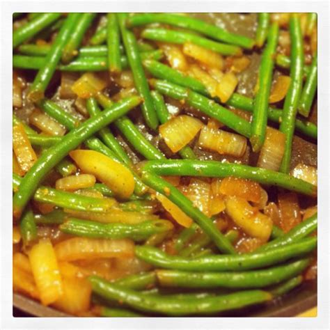 Fresh Green Beans First Steamed Over Wine Then Sautéed With Garlic And
