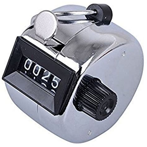 Nb Chrome Hand Tally Counter 4 Digit Number Clicker Golf Silver