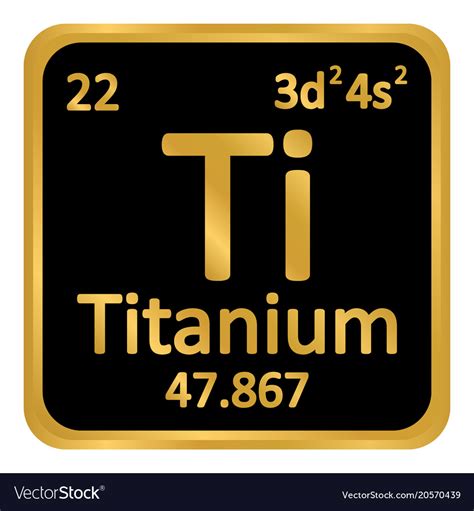 Periodic Table Element Titanium Icon Royalty Free Vector
