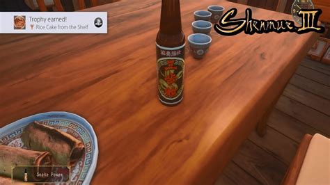 Shenmue i and ii trophies and achievements are something new to the hd remaster available on ps4, xbox one and pc. (SH3) Shenmue III I Rice Cake from the Shelf (Snake Power Chawan Sign) I Trophy Achievement I ...