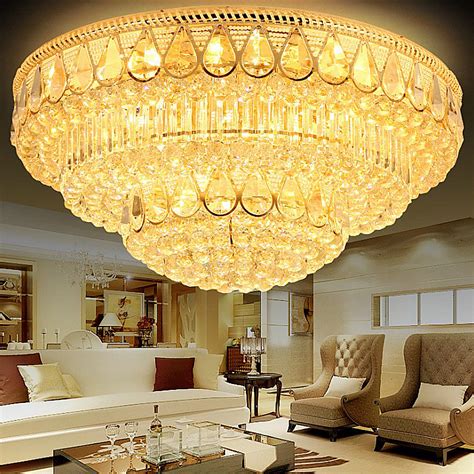 13 inch flush mount led ceiling light fixture, 3000k/4000k/5000k adjustable ceiling lights, oil rubbed bronze saturn dimmable lighting for hallway bathroom kitchen or stairwell, etl listed. Luxury LED Flush Mount Crystal Ceiling Light Round LED ...