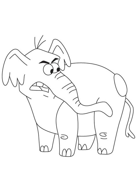 A little elephant with large ears. Angry elephant coloring page | Download Free Angry ...