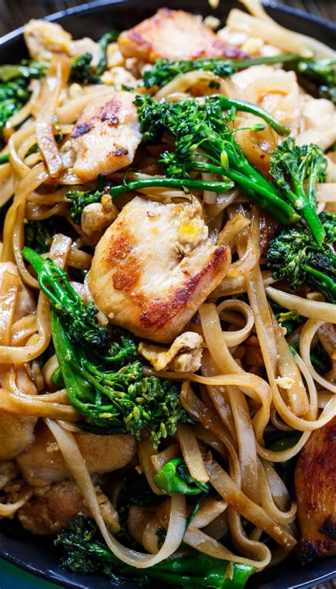 Adding the chicken makes this dish a complete meal. Thai-Style Stir-Fried Noodles with Chicken and Broccolini ...