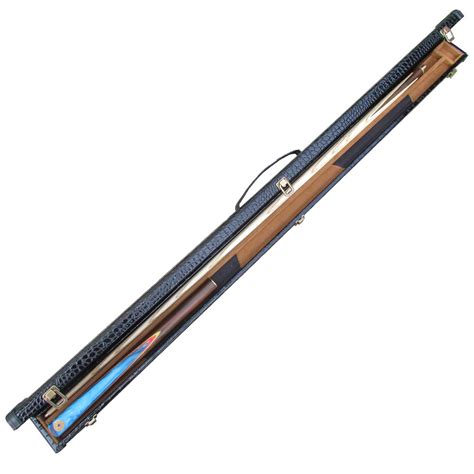 Blue Flash Butt Jointed Machine Spliced Pool Cue And Croc