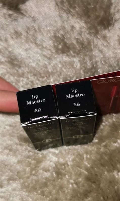 Giorgio Armani Lip Maestro 400 And 206 15ml Beauty And Personal Care