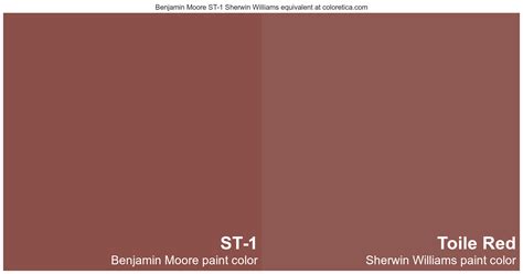 Benjamin Moore St 1 Sherwin Williams Equivalent Toile Red