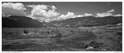 Panoramic Black And White Picturephoto Mountain Scenery With Green