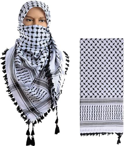keffiyeh scarf palestinian shemagh original arab kufiya white new black ebay