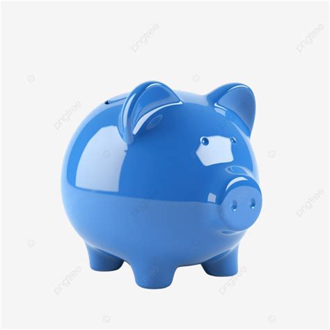 Blue Piggy Bank 3d Render Illustration Piggy Bank Bank Coin Png