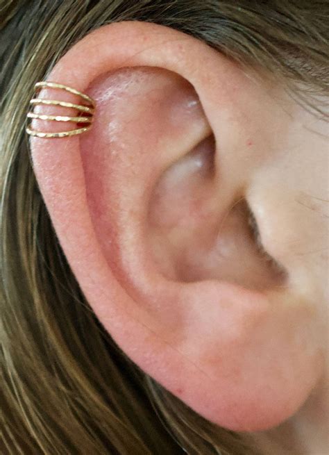 Four Wire Ear Cuff Helix Earring Ear Wrap Cartilage Etsy Uk