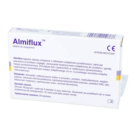 Almiflux łagodzi Objawy Towarzyszące Refluksowi żołądkowo Przełykowemu 20 Tabletek Opinie
